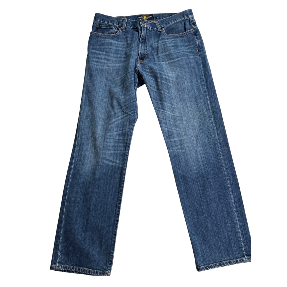 Lucky Brand 221 Original Straight Jeans Mens 36x32 Blue‎ Denim 8061800 G198